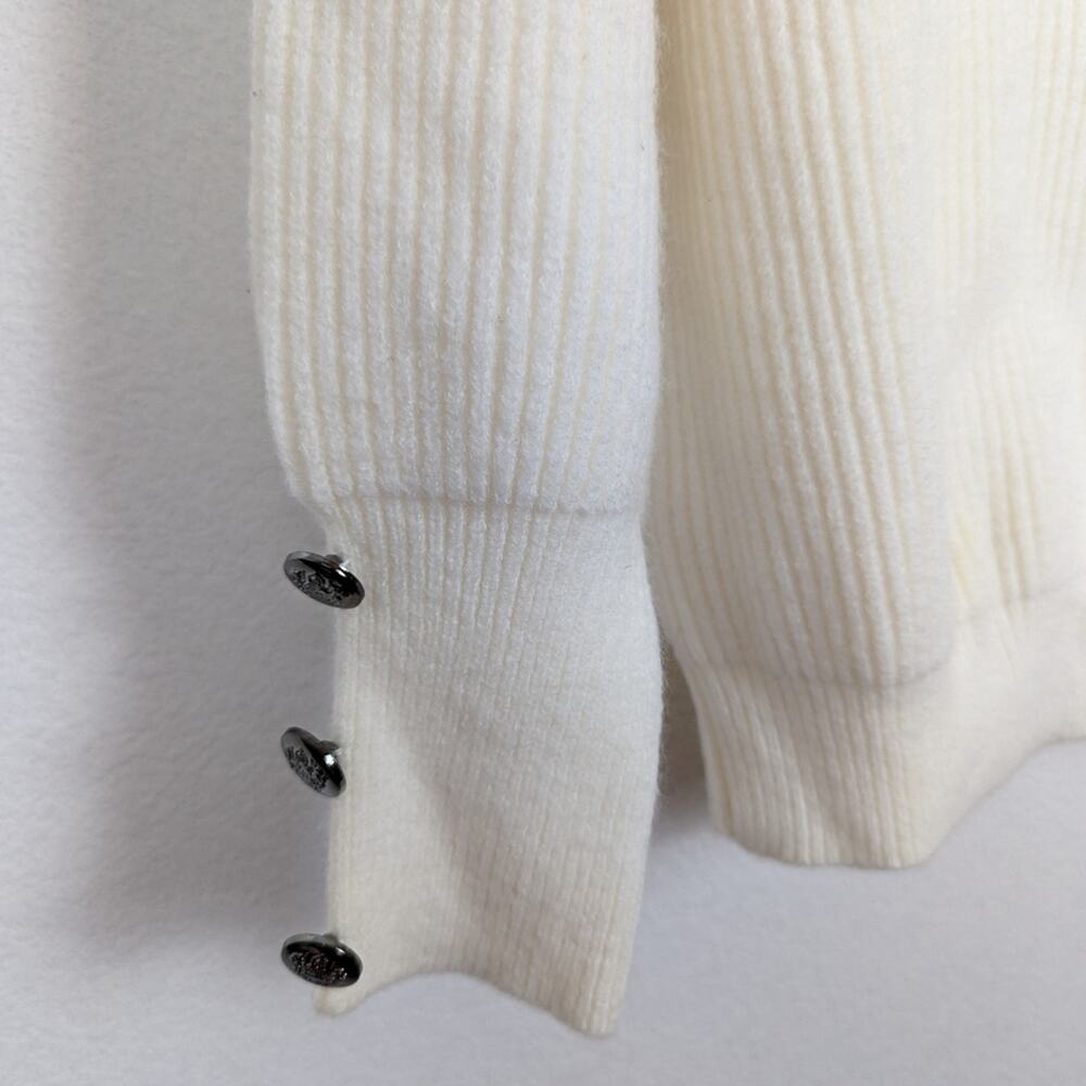Tendency Turtleneck Sweater XL Cream Ribbed Knit Cozy Minimalist NWT - Picture 5 of 8
